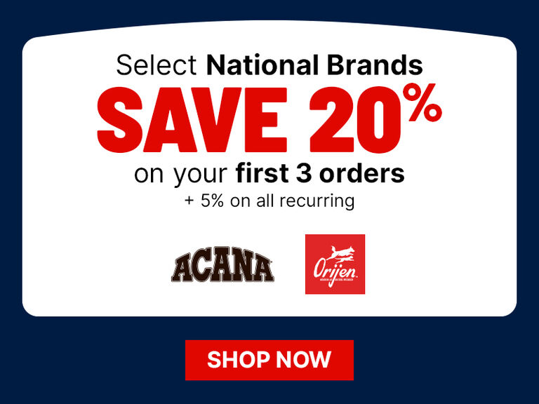 On select national brands, save 20% on your first 3 orders + 5% on all recurring. Shop now
