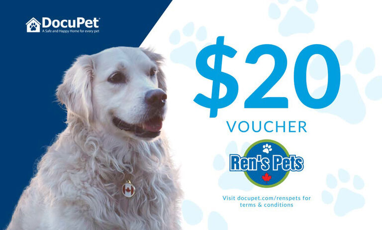 $20 Ren's Pets Voucher - Visit docupet.com/renspets for terms and conditions