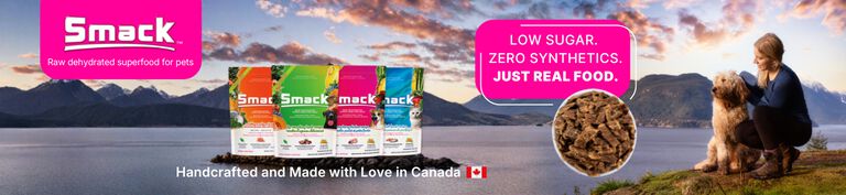 Smack - raw dehydrated superfood for pets. Low sugar. Zero synthetics. Just real food. Handcrafted and made with love in Canada.