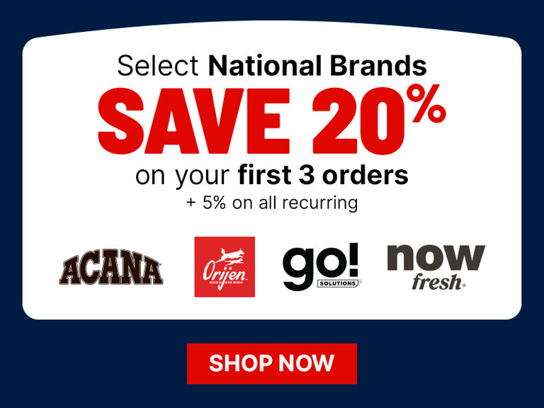 On select national brands, save 20% on your first 3 orders + 5% on all recurring. Shop now