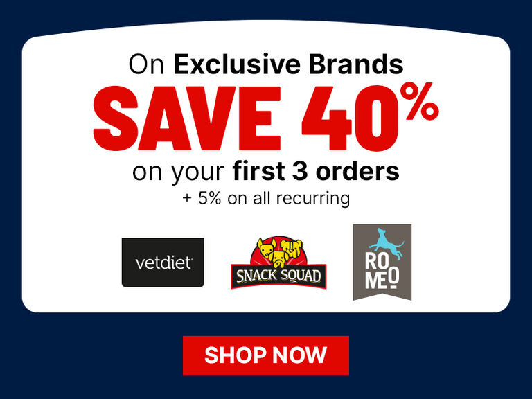 On exclusive brands, save 40% on your first 3 orders + 5% on all recurring. Shop now