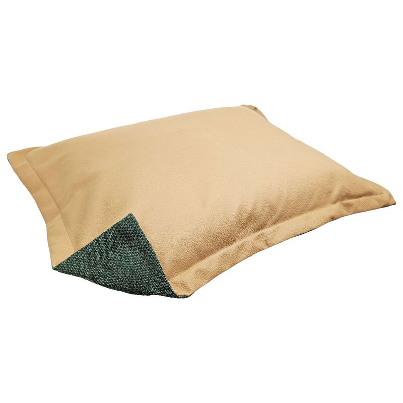 Reversible Faux Leather Cloud Pillow - Green - Med image number null