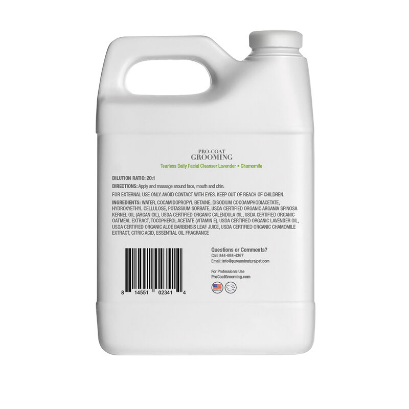 Pro Coat Grooming, Tearless Daily Facial Scrub - Lavender, Chamomile & Green Tea - 1 Gallon image number null