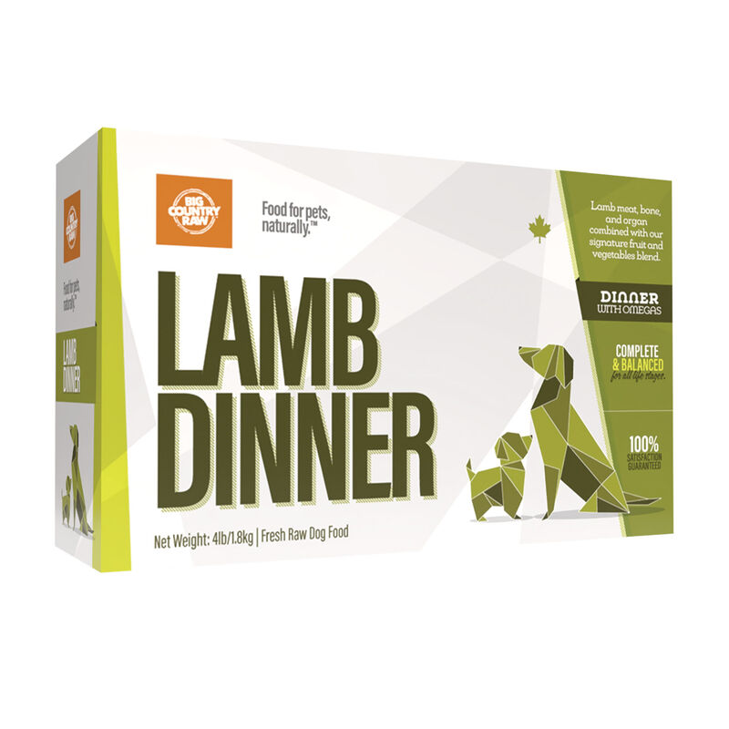 Big Country Raw, Lamb Dinner - 4 lb - Frozen Dog Food image number null