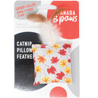 Canada Paws, Catnip Pillow w/ Feather - Red - Catnip Cat Toy image number null