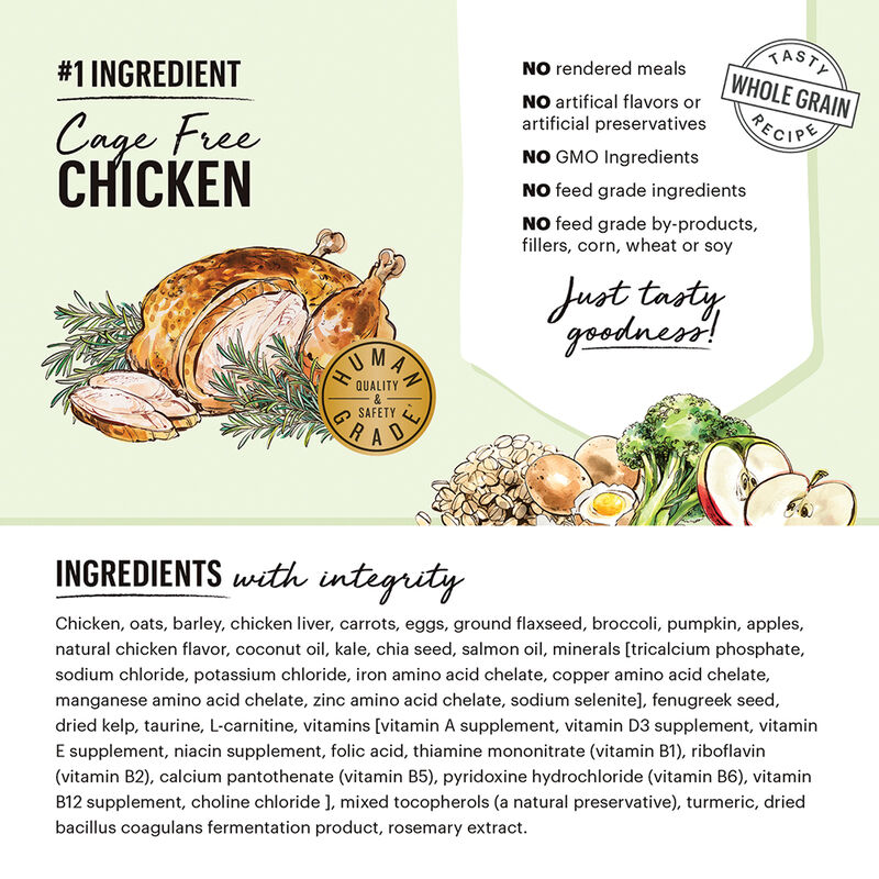 The Honest Kitchen, Whole Food Clusters, Whole Grain Chicken & Oat Recipe - Dry Dog Food image number null