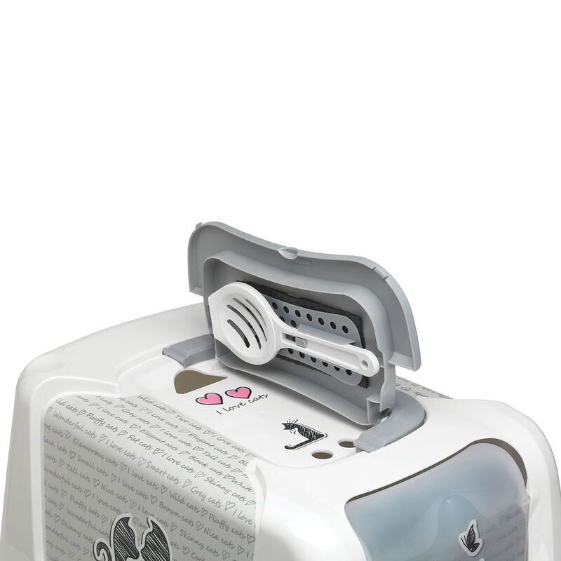 Moderna Love Letter Closed Litter Box - Grey image number null