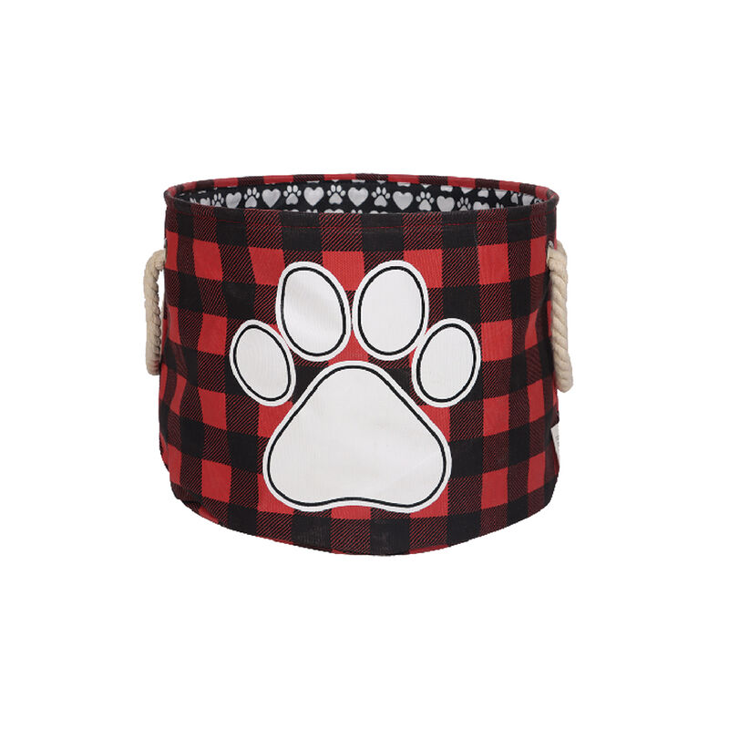 Storage Oasis, Round Storage Bin - Red Buffalo Check - 15x15x12" image number null