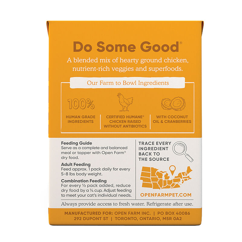 Open Farm, Tetra, Feline Adult - Rustic Blend Chicken - 156 g - Wet Cat Food image number null