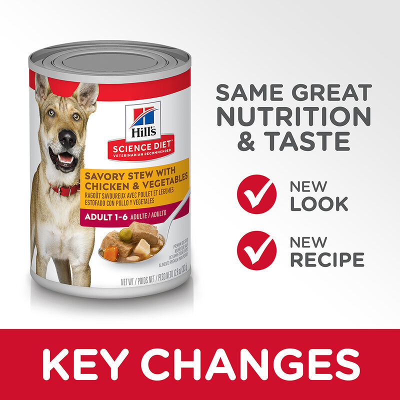 Science Diet, Can, Adult - Savory Stew Chicken & Vegetables - 363 g - Wet Dog Food image number null