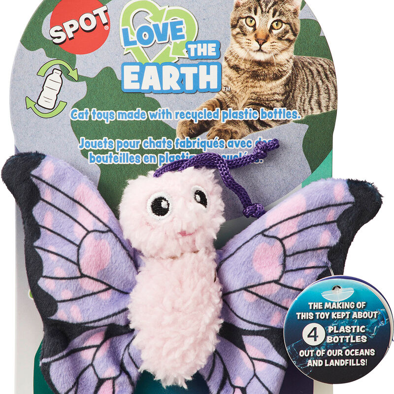 SPOT, Love the Earth, Butterfly - Asst 4" - Chase Cat Toy image number null