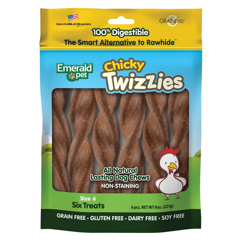Emerald Pet, Twizzies, LID GF Chew - Chicky - 6" - 6 pk image number null