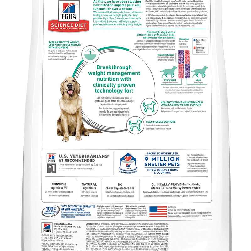 Science Diet, Adult - Perfect Weight - Chicken - Dry Dog Food image number null