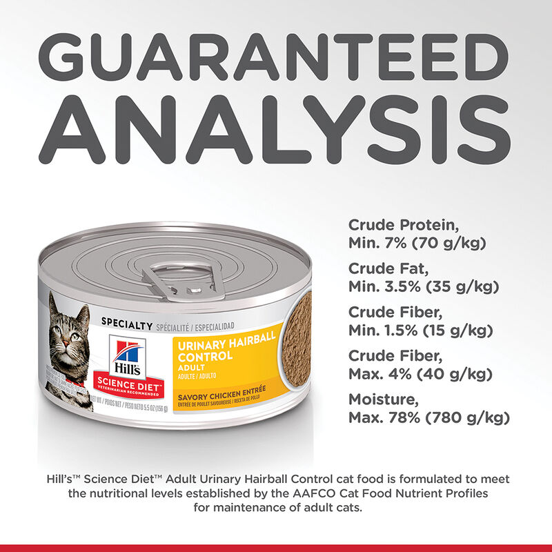 Science Diet, Adult Urinary & Hairball Control Savory Chicken Canned Cat Food - Wet Cat Food image number null