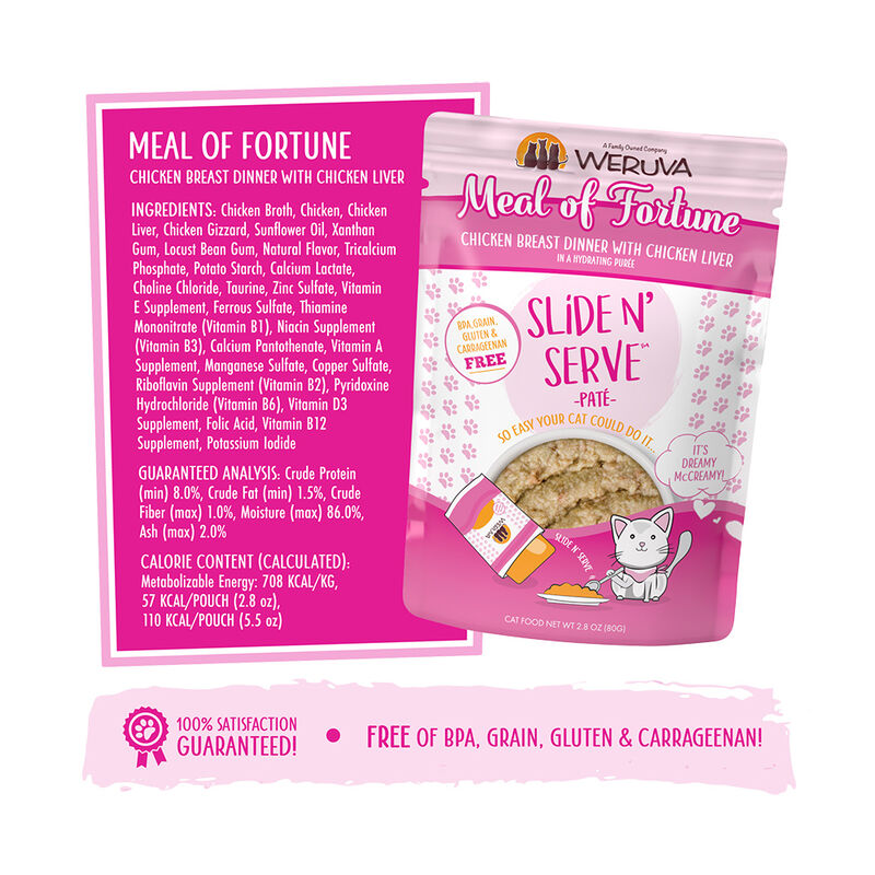 Weruva, Pouch Feline - Meal of Fortune - Chicken Breast & Liver  - 80 g - Pate - Wet Cat Food image number null