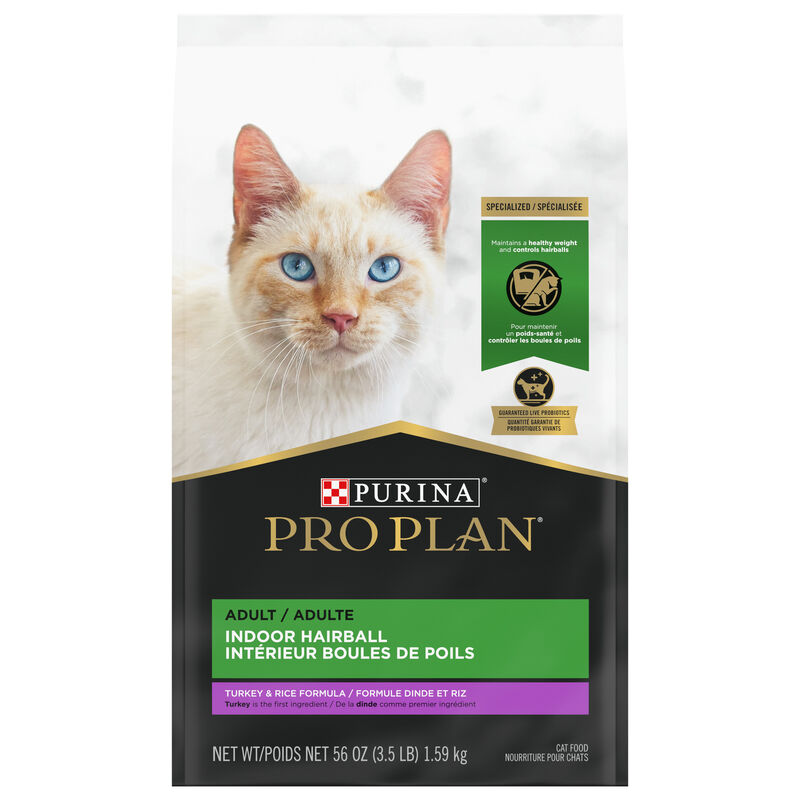 Pro Plan, Specialized Indoor Hairball - Turkey & Rice - 1.59 kg - Dry Cat Food image number null