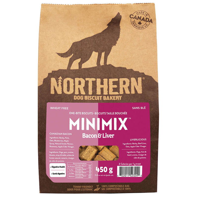 Northern Biscuit, Mini Mix Canadian Bacon & Liverlicious - 450 g - Dog Biscuit image number null