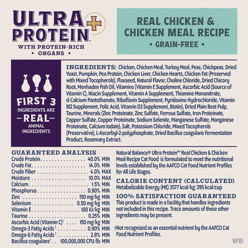 Natural Balance, Ultra Protein Plus - Immune & Digestive Health - Chicken & Chicken Meal Recipe - Dr image number null