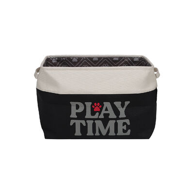 Storage Oasis, Rectangle Storage Bin - Play Time - Black - 15x10.5x15"