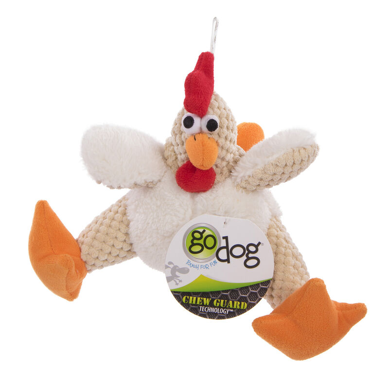 goDog Checkers Fat White Rooster - Dog Toy image number null