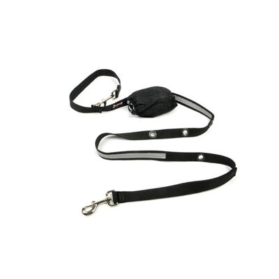 Smoochy Poochy, Optional Hands-Free Lead - Reflective Black - 1" Width - 6'