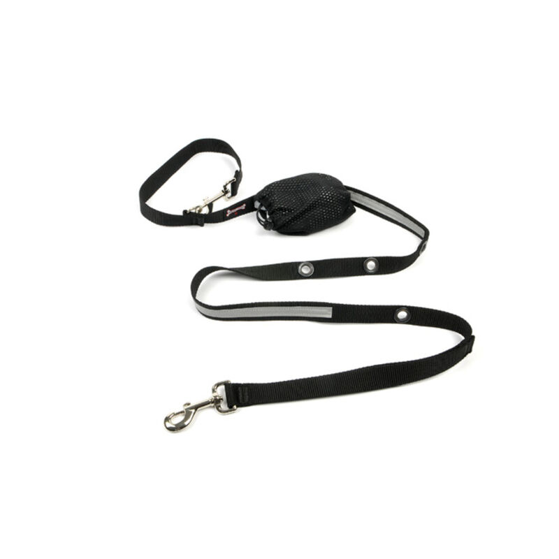 Smoochy Poochy, Optional Hands-Free Lead - Reflective Black - 1" Width - 6' image number null