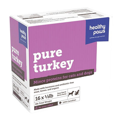 Healthy Paws, Pure Mince - Turkey & Organ - 16 x 1/2 lb