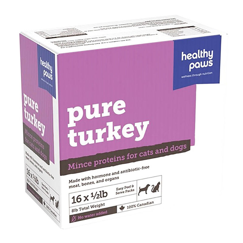 Healthy Paws, Pure Mince - Turkey & Organ - 16 x 1/2 lb image number null