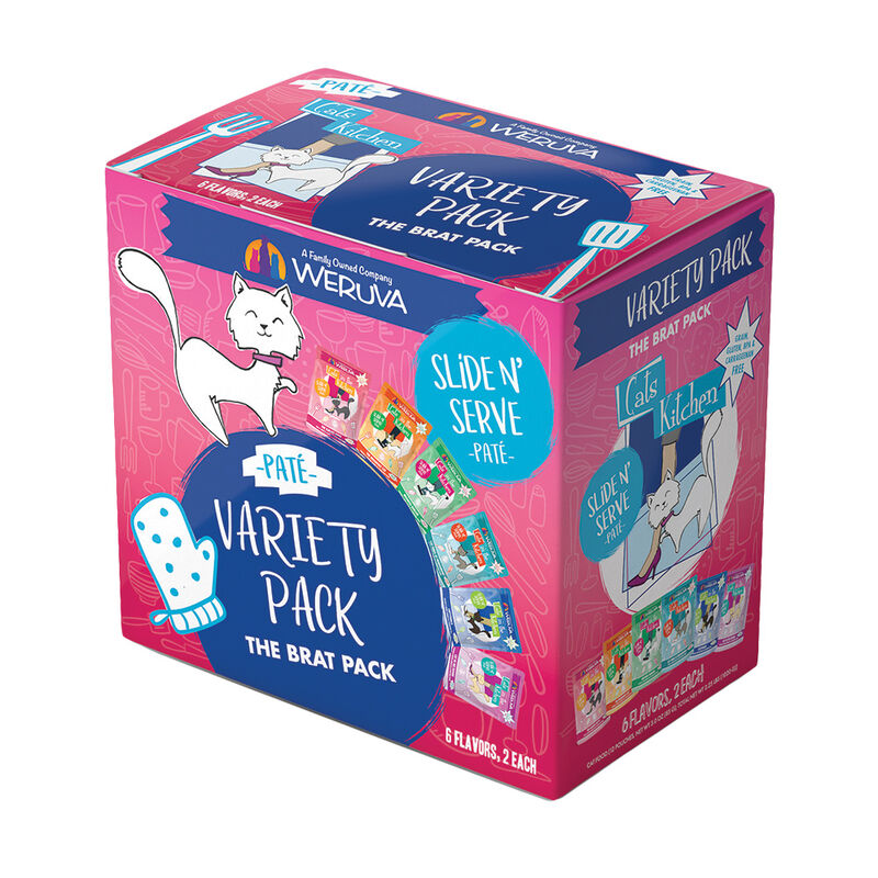 Weruva, Pouch Feline - The Brat Pack - 85 g - 12 pk - Pate - Wet Cat Food image number null