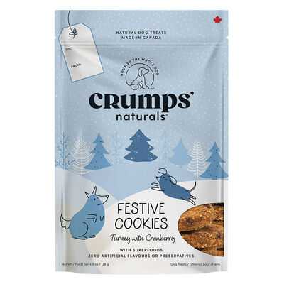 Crumps' Naturals, Festive Cookies - Turkey with Cranberry - Dog Treat