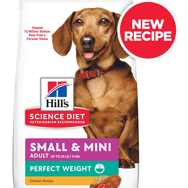Science Diet, Adult Perfect Weight Small & Mini Chicken Recipe Dry Dog Food for healthy weight manag image number null