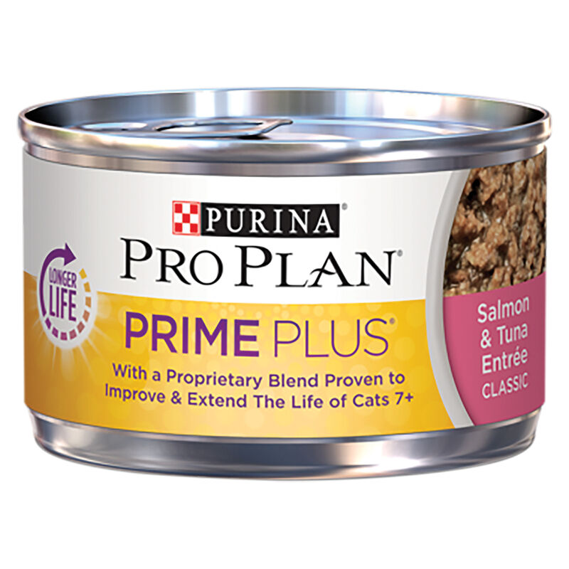 Purina Pro Plan Prime Plus Adult 7+ Salmon & Tuna EntrÃ©e Classic Wet Cat Food 85g image number null
