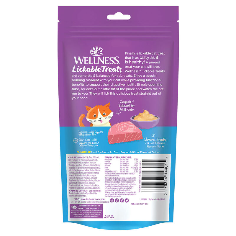 Wellness, Lickable Puree GF Treats - Tuna - 72 g - Cat Treats image number null