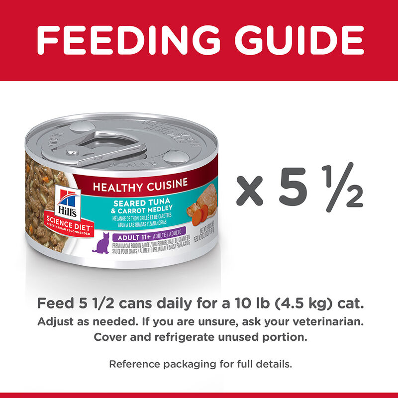 Science Diet, Adult 11+ Healthy Cuisine Seared Tuna & Carrot Medley - 79.37 g - Wet Cat Food image number null