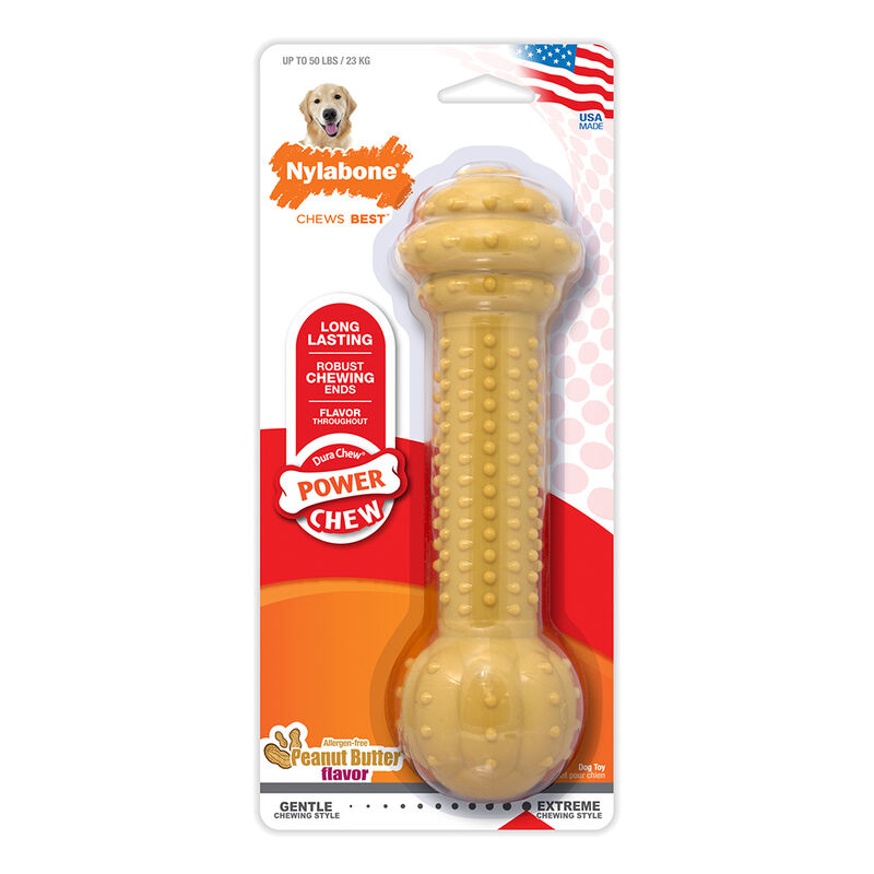 Nylabone, Power Chew, Barbell - Peanut Butter image number null
