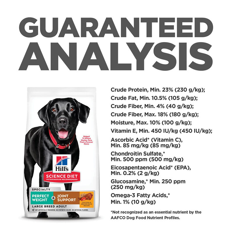 Science Diet, Adult - Perfect Weight+Joint Large Breed - 11.34 kg - Dry Dog Food image number null