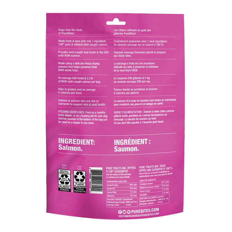 PureBites, Super Value Size Treats - Salmon - 270 g - Freeze Dried Dog Treat image number null