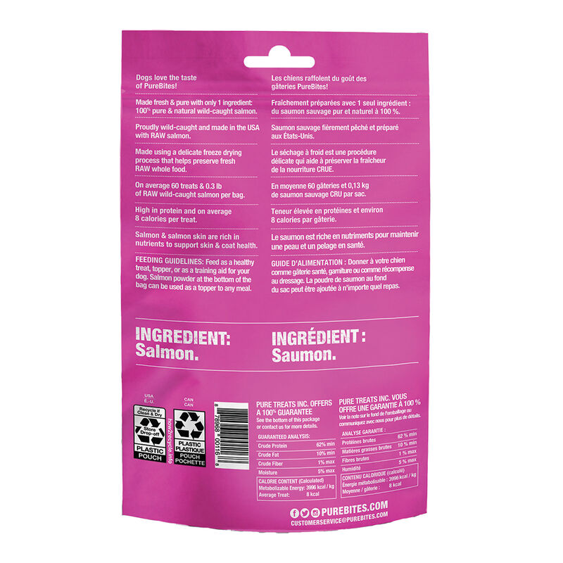 PureBites, Entry Size - Salmon - 33g - Freeze Dried Dog Treat image number null