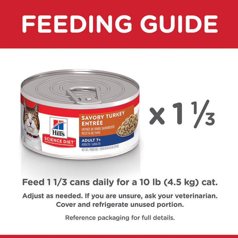 Science Diet, Adult 7+ Savory Turkey Canned Cat Food, 156 g - Wet Cat Food image number null
