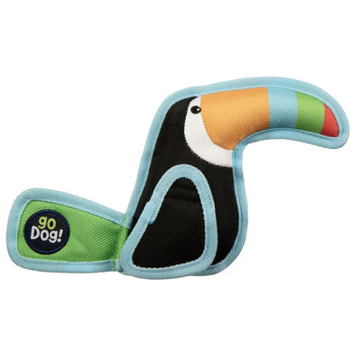 goDog Flap 'N Fun Tico Toucan - Dog Toy