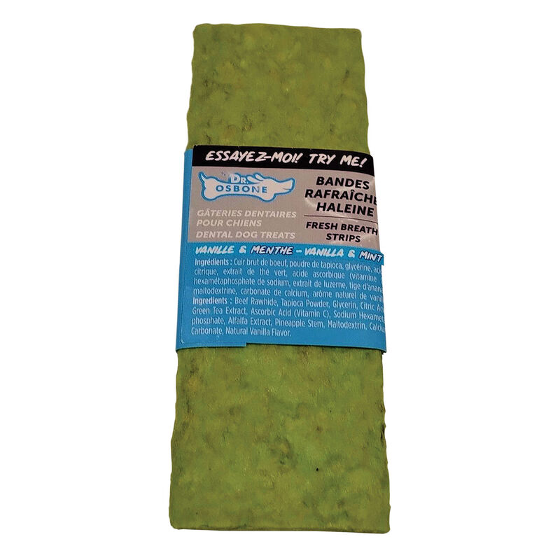 Dr. Osbone, Vanilla and Mint Fresh Breath Strip Dental Dog Treat image number null