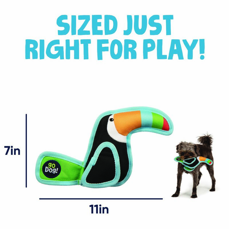 goDog Flap 'N Fun Tico Toucan - Dog Toy image number null