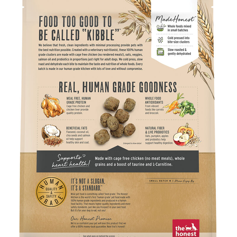 The Honest Kitchen, Whole Food Clusters, Whole Grain Chicken & Oat Recipe - Dry Dog Food image number null