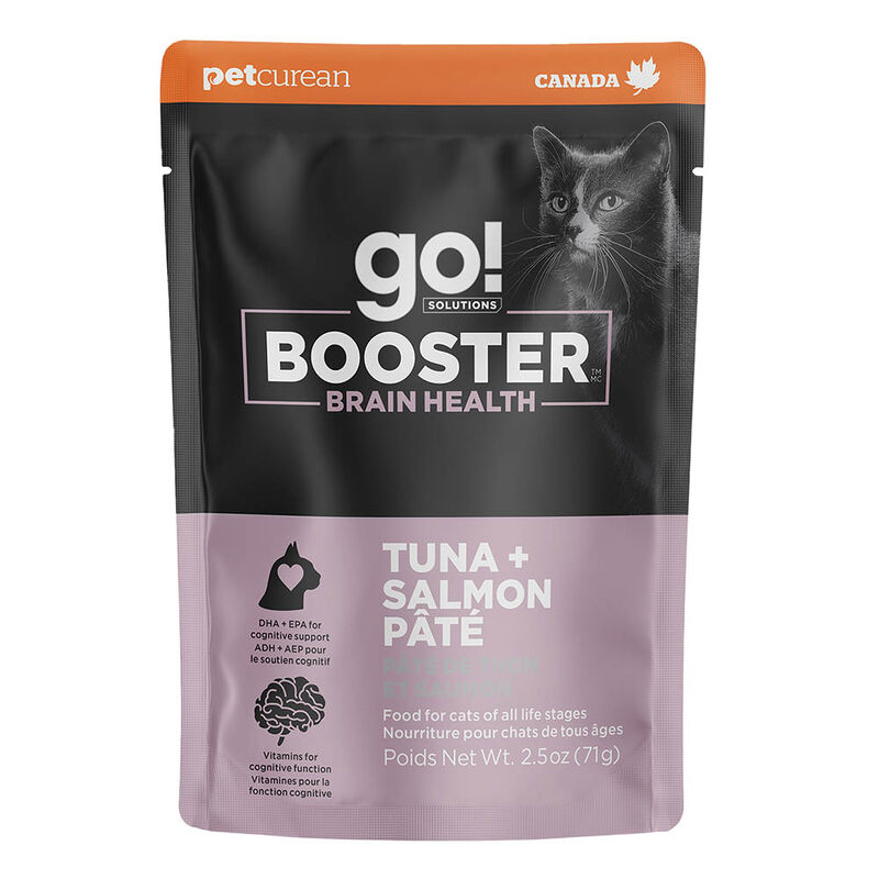 GO! SOLUTIONS,  BOOSTER Brain Health Tuna + Salmon Pate - 71 g - Wet Cat Food image number null