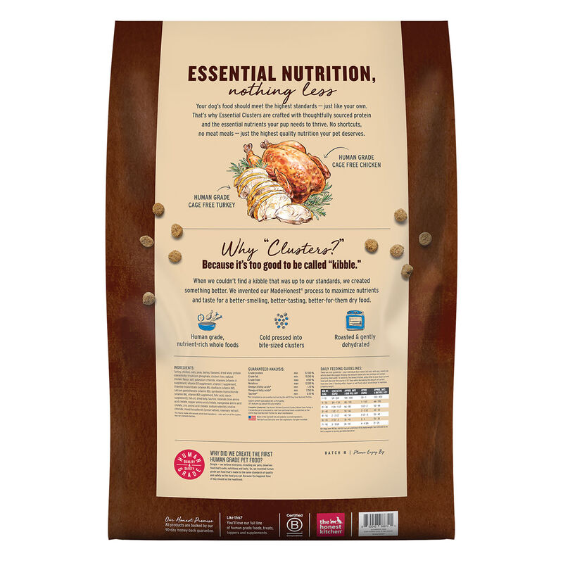 The Honest Kitchen, Essential Clusters - Whole Grain Turkey & Chicken Recipe - Dry Dog Food image number null