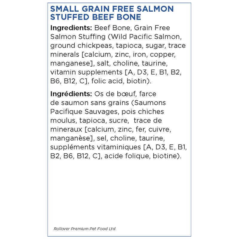 Rollover Small Grain Free Salmon Beef Bone image number null