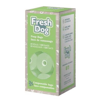 Fresh Dog, Poop Bags - Unscented - Compostable