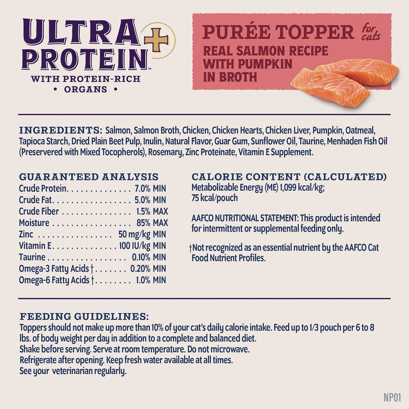 Natural Balance, Ultra Protein Plus - Skin, Coat & Digestive Health - Salmon & Organ Meats Puree Top image number null