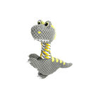 BeOneBreed, Rex the Dino - Grey/Yellow - 16.5" - Plush Dog Toy image number null