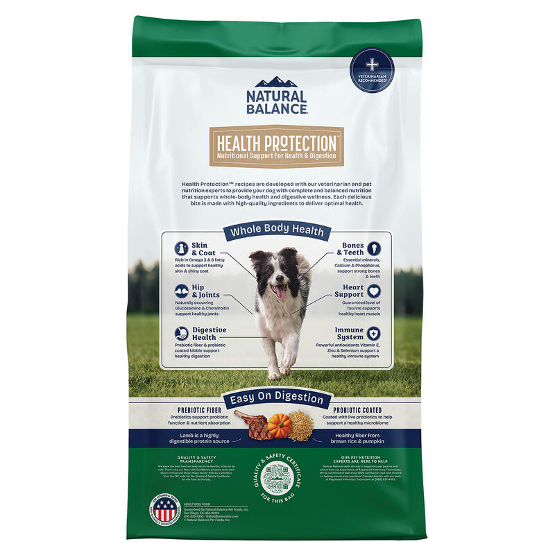 Natural Balance, Health Protection - Real Lamb, Brown Rice & Pumpkin Recipe - Dry Dog Food image number null